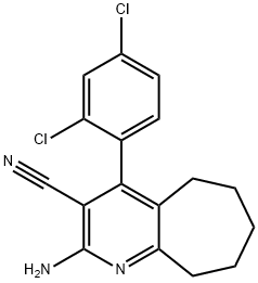 2-amino-4-(2,4-dichlorophenyl)-6,7,8,9-tetrahydro-5H-cyclohepta[b]pyridine-3-carbonitrile Structure