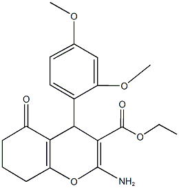 ethyl 2-amino-4-(2,4-dimethoxyphenyl)-5-oxo-5,6,7,8-tetrahydro-4H-chromene-3-carboxylate 구조식 이미지