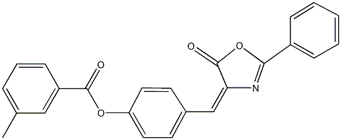 4-[(5-oxo-2-phenyl-1,3-oxazol-4(5H)-ylidene)methyl]phenyl 3-methylbenzoate 구조식 이미지