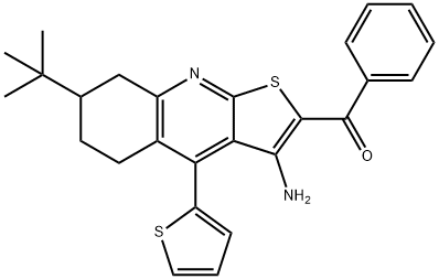 [3-amino-7-tert-butyl-4-(2-thienyl)-5,6,7,8-tetrahydrothieno[2,3-b]quinolin-2-yl](phenyl)methanone 구조식 이미지