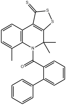 5-([1,1'-biphenyl]-2-ylcarbonyl)-4,4,6-trimethyl-4,5-dihydro-1H-[1,2]dithiolo[3,4-c]quinoline-1-thione Structure