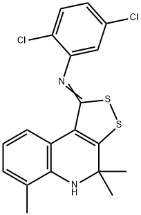 N-(2,5-dichlorophenyl)-N-(4,4,6-trimethyl-4,5-dihydro-1H-[1,2]dithiolo[3,4-c]quinolin-1-ylidene)amine 구조식 이미지