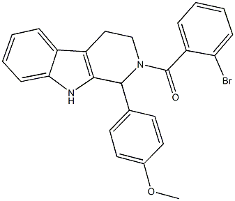 2-(2-bromobenzoyl)-1-(4-methoxyphenyl)-2,3,4,9-tetrahydro-1H-beta-carboline 구조식 이미지