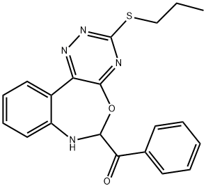 phenyl[3-(propylsulfanyl)-6,7-dihydro[1,2,4]triazino[5,6-d][3,1]benzoxazepin-6-yl]methanone 구조식 이미지