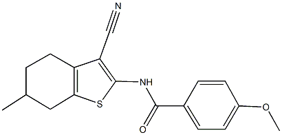 N-(3-cyano-6-methyl-4,5,6,7-tetrahydro-1-benzothien-2-yl)-4-methoxybenzamide Structure