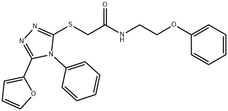 2-{[5-(2-furyl)-4-phenyl-4H-1,2,4-triazol-3-yl]sulfanyl}-N-(2-phenoxyethyl)acetamide Structure