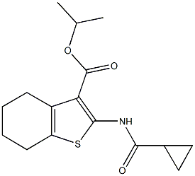 isopropyl 2-[(cyclopropylcarbonyl)amino]-4,5,6,7-tetrahydro-1-benzothiophene-3-carboxylate 구조식 이미지