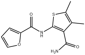 N-[3-(aminocarbonyl)-4,5-dimethyl-2-thienyl]-2-furamide 구조식 이미지