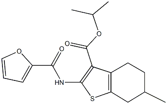 isopropyl 2-(2-furoylamino)-6-methyl-4,5,6,7-tetrahydro-1-benzothiophene-3-carboxylate 구조식 이미지