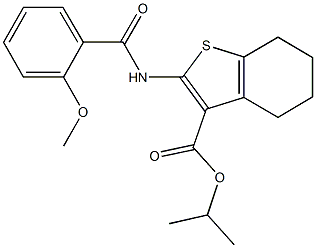 isopropyl 2-[(2-methoxybenzoyl)amino]-4,5,6,7-tetrahydro-1-benzothiophene-3-carboxylate 구조식 이미지