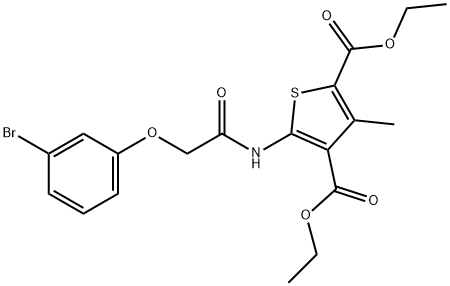 diethyl 5-({[(3-bromophenyl)oxy]acetyl}amino)-3-methylthiophene-2,4-dicarboxylate Structure