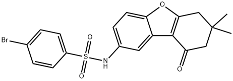 4-bromo-N-(7,7-dimethyl-9-oxo-6,7,8,9-tetrahydrodibenzo[b,d]furan-2-yl)benzenesulfonamide 구조식 이미지