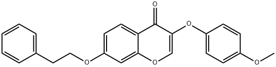 3-(4-methoxyphenoxy)-7-(2-phenylethoxy)-4H-chromen-4-one 구조식 이미지