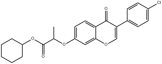 cyclohexyl 2-{[3-(4-chlorophenyl)-4-oxo-4H-chromen-7-yl]oxy}propanoate Structure