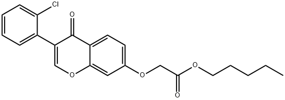 pentyl {[3-(2-chlorophenyl)-4-oxo-4H-chromen-7-yl]oxy}acetate 구조식 이미지