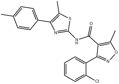 3-(2-chlorophenyl)-5-methyl-N-[5-methyl-4-(4-methylphenyl)-1,3-thiazol-2-yl]-4-isoxazolecarboxamide Structure