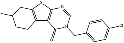 3-(4-chlorobenzyl)-7-methyl-5,6,7,8-tetrahydro[1]benzothieno[2,3-d]pyrimidin-4(3H)-one Structure