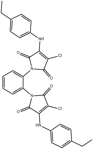 3-chloro-1-{2-[3-chloro-4-(4-ethylanilino)-2,5-dioxo-2,5-dihydro-1H-pyrrol-1-yl]phenyl}-4-(4-ethylanilino)-1H-pyrrole-2,5-dione Structure