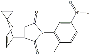 4-(2-methyl-5-nitrophenyl)-3,5-dioxo-4-azatricyclo[5.2.1.0~2,6~]dec-8-ene-10-spiro-1'-cyclopropane Structure