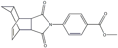 methyl 4-(3,5-dioxo-4-azatetracyclo[5.3.2.0~2,6~.0~8,10~]dodec-11-en-4-yl)benzoate Structure