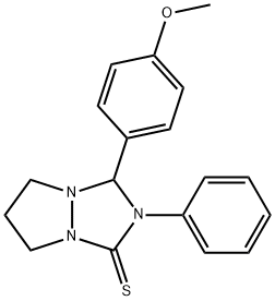 3-(4-methoxyphenyl)-2-phenyltetrahydro-1H,5H-pyrazolo[1,2-a][1,2,4]triazole-1-thione 구조식 이미지