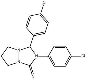 2,3-bis(4-chlorophenyl)tetrahydro-1H,5H-pyrazolo[1,2-a][1,2,4]triazole-1-thione Structure