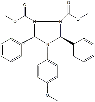 dimethyl 4-(4-methoxyphenyl)-3,5-diphenyl-1,2,4-triazolidine-1,2-dicarboxylate 구조식 이미지