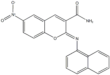 6-nitro-2-(1-naphthylimino)-2H-chromene-3-carboxamide Structure