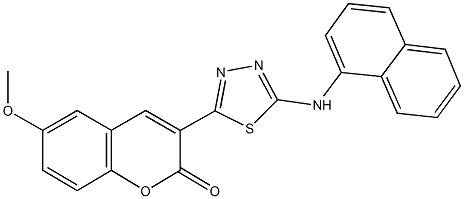 6-methoxy-3-[5-(1-naphthylamino)-1,3,4-thiadiazol-2-yl]-2H-chromen-2-one Structure