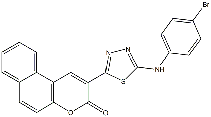2-[5-(4-bromoanilino)-1,3,4-thiadiazol-2-yl]-3H-benzo[f]chromen-3-one Structure