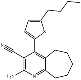 2-amino-4-(5-butyl-2-thienyl)-6,7,8,9-tetrahydro-5H-cyclohepta[b]pyridine-3-carbonitrile Structure