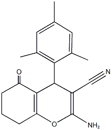 2-amino-4-mesityl-5-oxo-5,6,7,8-tetrahydro-4H-chromene-3-carbonitrile 구조식 이미지