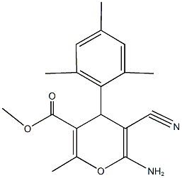 methyl 6-amino-5-cyano-4-mesityl-2-methyl-4H-pyran-3-carboxylate 구조식 이미지