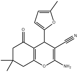 2-amino-7,7-dimethyl-4-(5-methyl-2-furyl)-5-oxo-5,6,7,8-tetrahydro-4H-chromene-3-carbonitrile 구조식 이미지