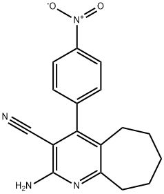 2-amino-4-{4-nitrophenyl}-6,7,8,9-tetrahydro-5H-cyclohepta[b]pyridine-3-carbonitrile 구조식 이미지