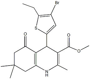 methyl 4-(4-bromo-5-ethylthien-2-yl)-2,7,7-trimethyl-5-oxo-1,4,5,6,7,8-hexahydroquinoline-3-carboxylate 구조식 이미지