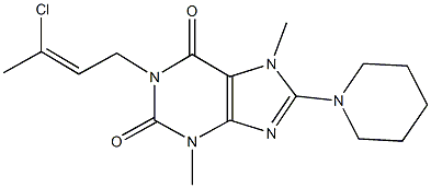 1-(3-chloro-2-butenyl)-3,7-dimethyl-8-(1-piperidinyl)-3,7-dihydro-1H-purine-2,6-dione 구조식 이미지