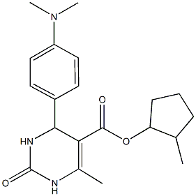 2-methylcyclopentyl 4-[4-(dimethylamino)phenyl]-6-methyl-2-oxo-1,2,3,4-tetrahydropyrimidine-5-carboxylate 구조식 이미지