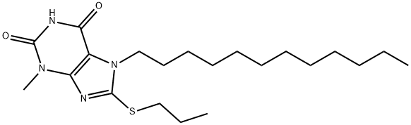 7-dodecyl-3-methyl-8-(propylsulfanyl)-3,7-dihydro-1H-purine-2,6-dione Structure