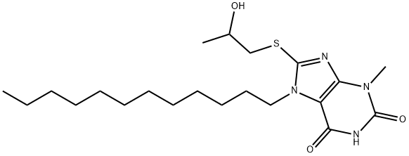 7-dodecyl-8-[(2-hydroxypropyl)sulfanyl]-3-methyl-3,7-dihydro-1H-purine-2,6-dione Structure