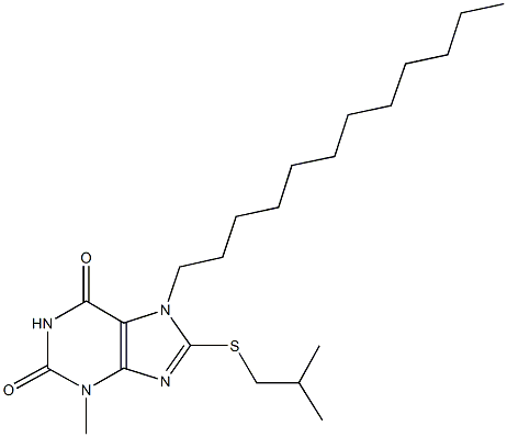 7-dodecyl-8-(isobutylsulfanyl)-3-methyl-3,7-dihydro-1H-purine-2,6-dione 구조식 이미지