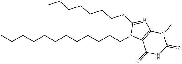7-dodecyl-8-(heptylsulfanyl)-3-methyl-3,7-dihydro-1H-purine-2,6-dione 구조식 이미지