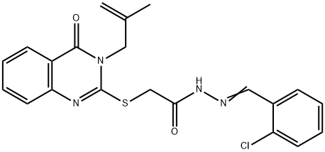 N'-(2-chlorobenzylidene)-2-{[3-(2-methyl-2-propenyl)-4-oxo-3,4-dihydro-2-quinazolinyl]sulfanyl}acetohydrazide 구조식 이미지