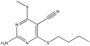 2-amino-4-(butylsulfanyl)-6-(methylsulfanyl)-5-pyrimidinecarbonitrile 구조식 이미지