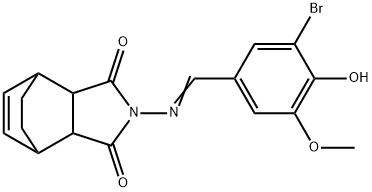 4-[(3-bromo-4-hydroxy-5-methoxybenzylidene)amino]-4-azatricyclo[5.2.2.0~2,6~]undec-8-ene-3,5-dione Structure