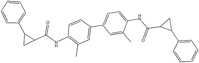 N-(3,3'-dimethyl-4'-{[(2-phenylcyclopropyl)carbonyl]amino}[1,1'-biphenyl]-4-yl)-2-phenylcyclopropanecarboxamide 구조식 이미지