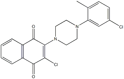 2-chloro-3-[4-(5-chloro-2-methylphenyl)-1-piperazinyl]naphthoquinone Structure