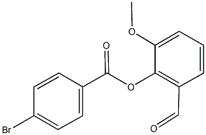 2-formyl-6-methoxyphenyl 4-bromobenzoate 구조식 이미지