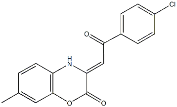 3-[2-(4-chlorophenyl)-2-oxoethylidene]-7-methyl-3,4-dihydro-2H-1,4-benzoxazin-2-one Structure