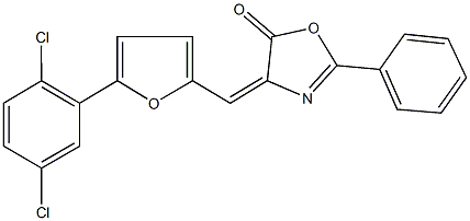 4-{[5-(2,5-dichlorophenyl)-2-furyl]methylene}-2-phenyl-1,3-oxazol-5(4H)-one 구조식 이미지